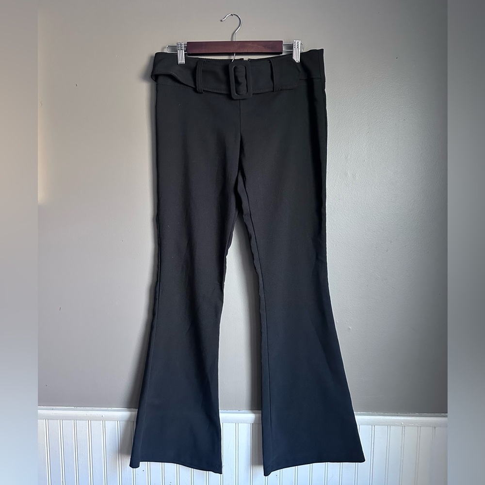 Black Flared Y2K Pants Size 9 Low Rise Black Flared Pants